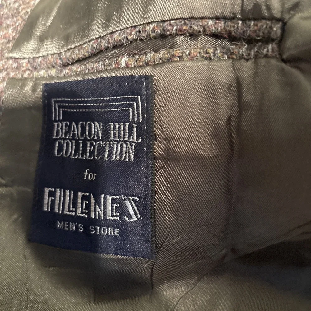 Beacon Hill Collection Filenes Men Brown Wool Tweed Blazer Sport Coat 44 Regular